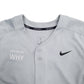 Mens Grey Nike Baseball Jersey Short Sleeve T Shirt