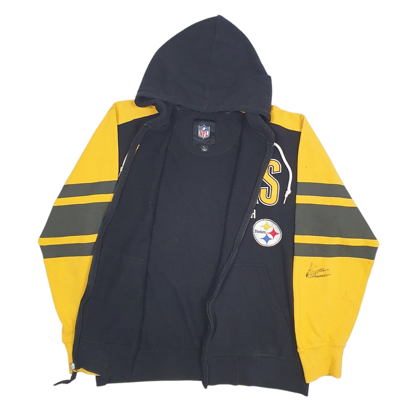 Mens Black NFL Steelers Full Zip Jumper