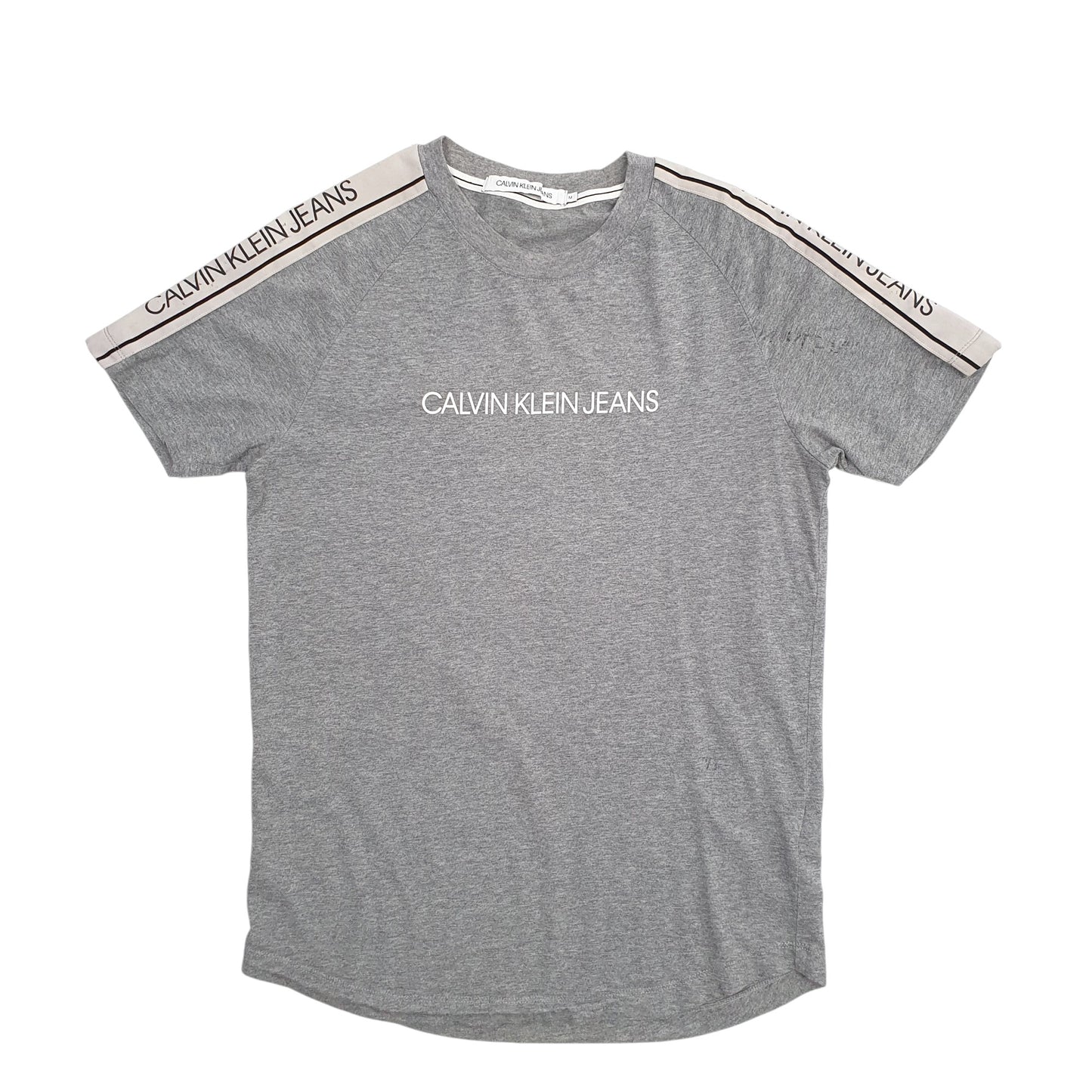 Womens Grey Calvin Klein Spellout Short Sleeve T Shirt