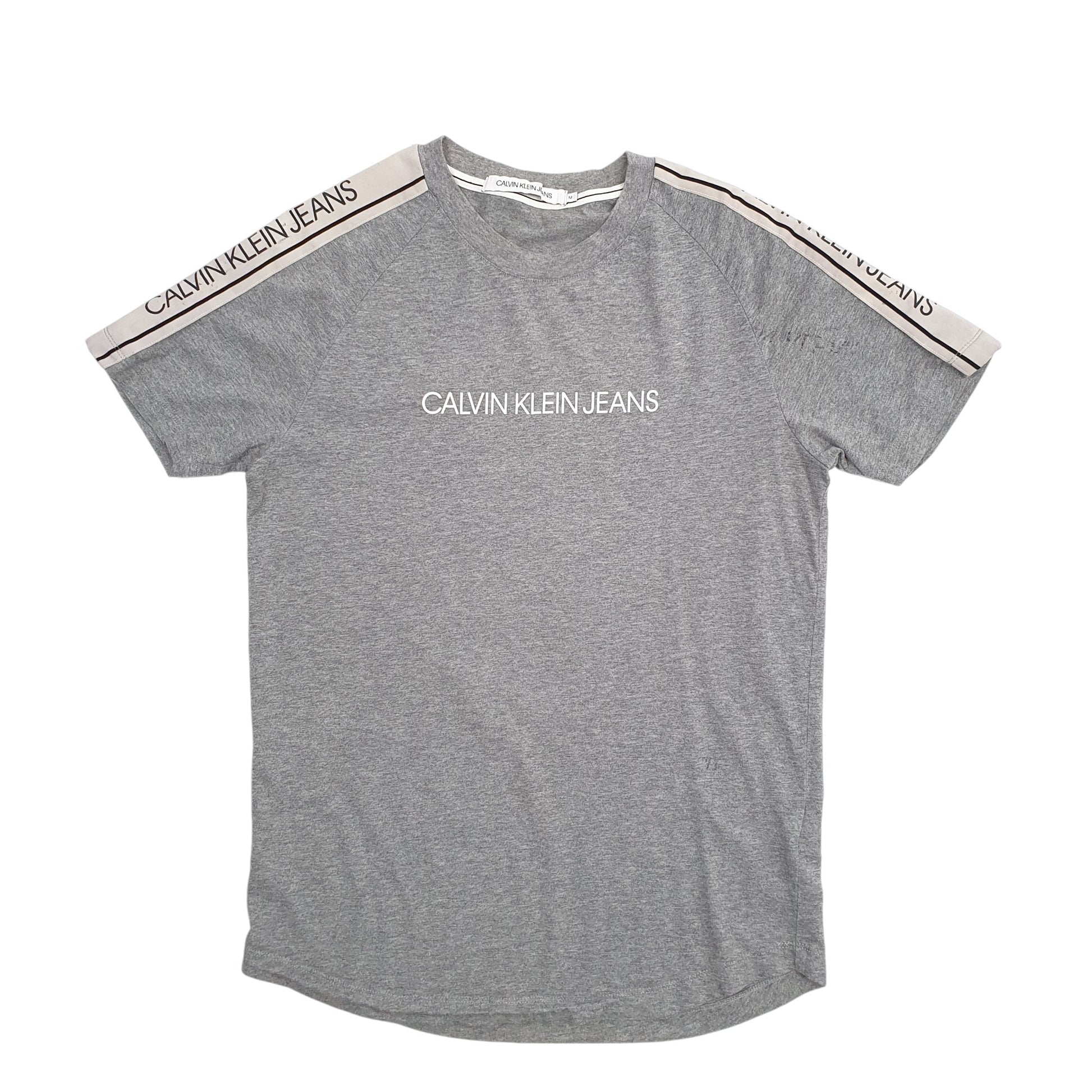 Womens Grey Calvin Klein Spellout Short Sleeve T Shirt