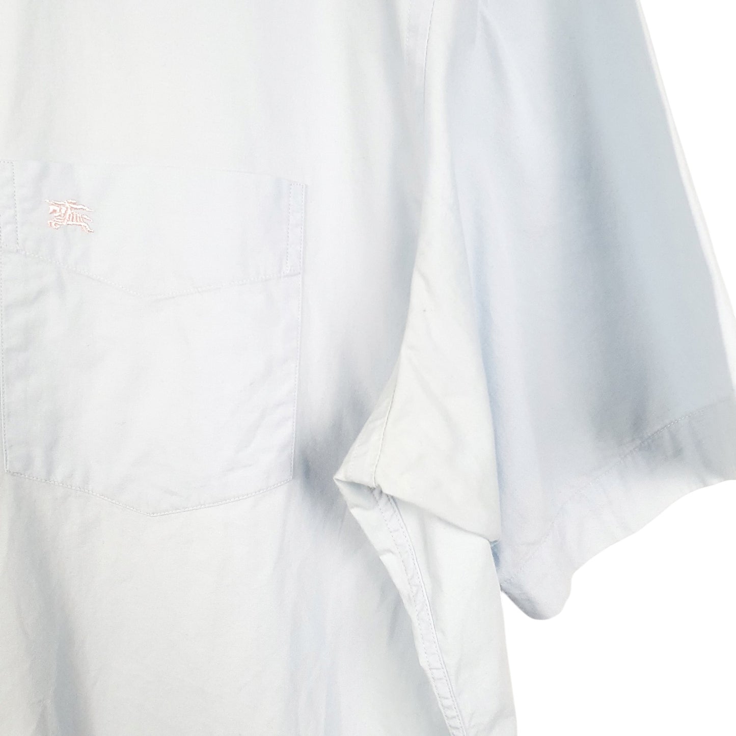 Mens Blue Burberry  Short Sleeve Shirt