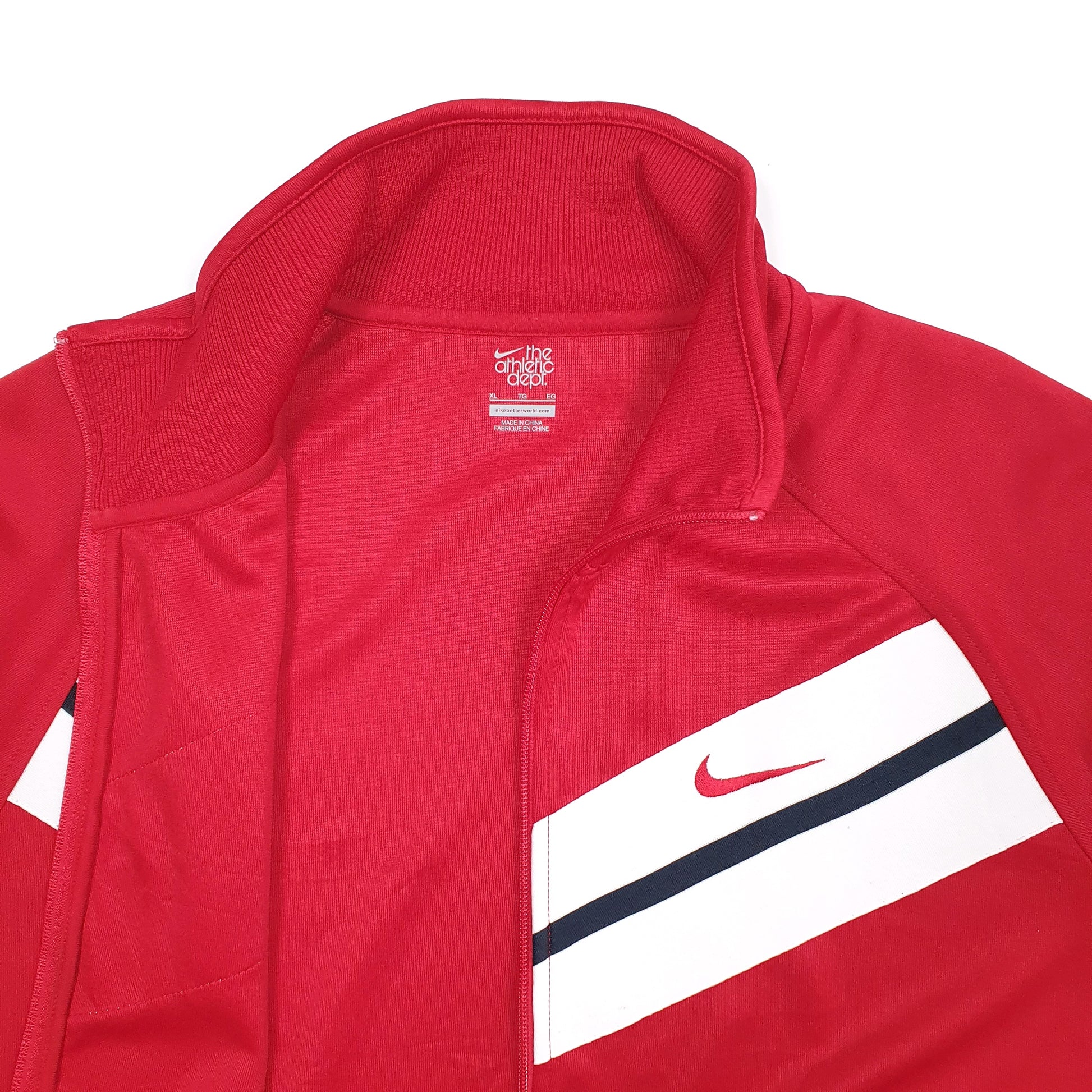 Mens Red Nike Athletic Department Tracksuit Top Full Zip Jumper