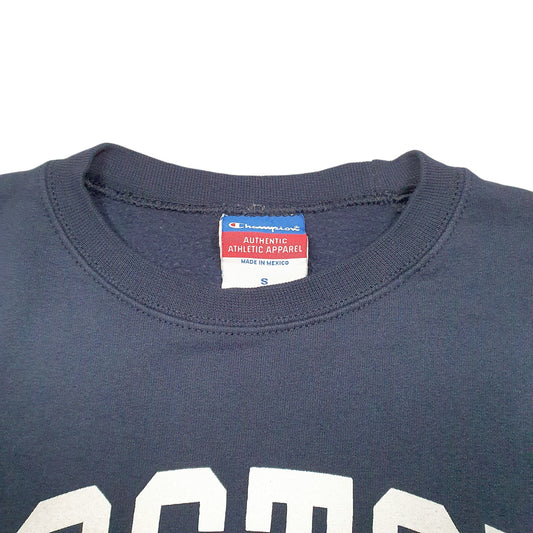 Mens Navy Champion Boston USA Spellout Crewneck Jumper
