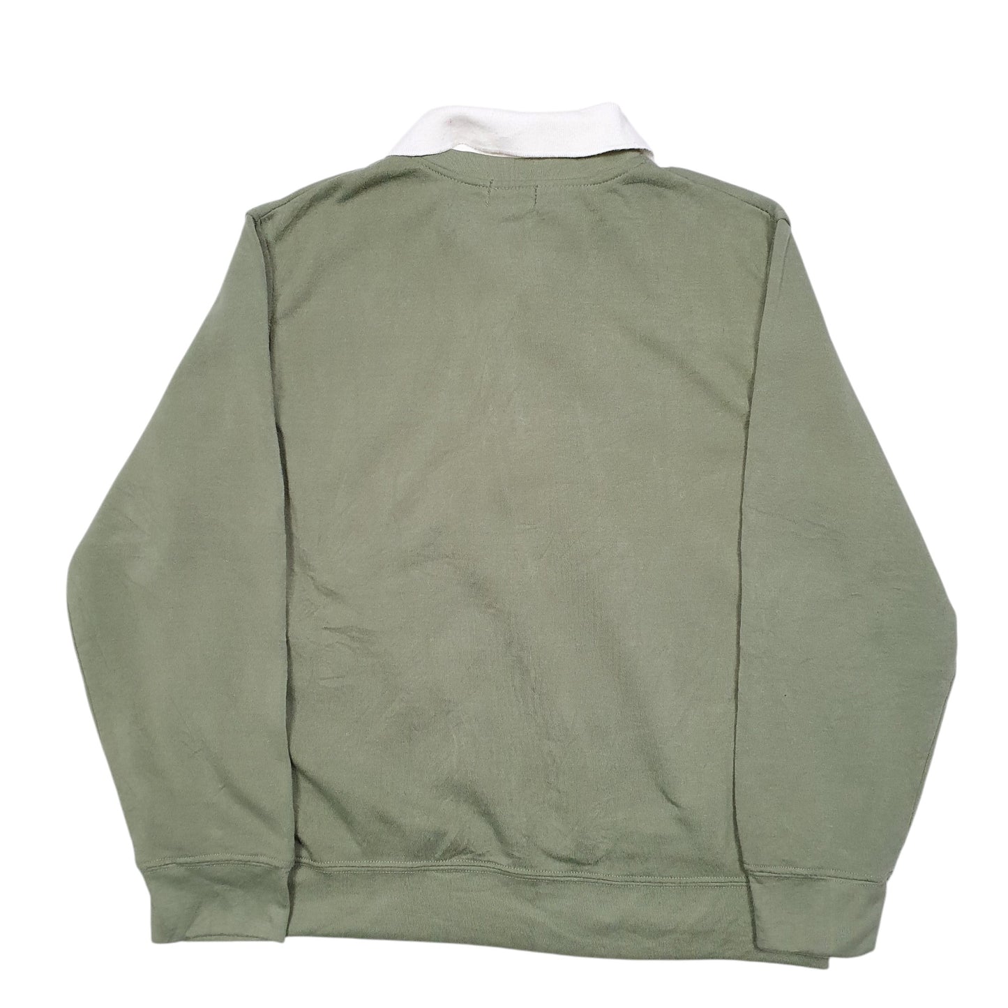 Womens Green Sporting Club Vintage Flowers Floral Quarter Zip Jumper