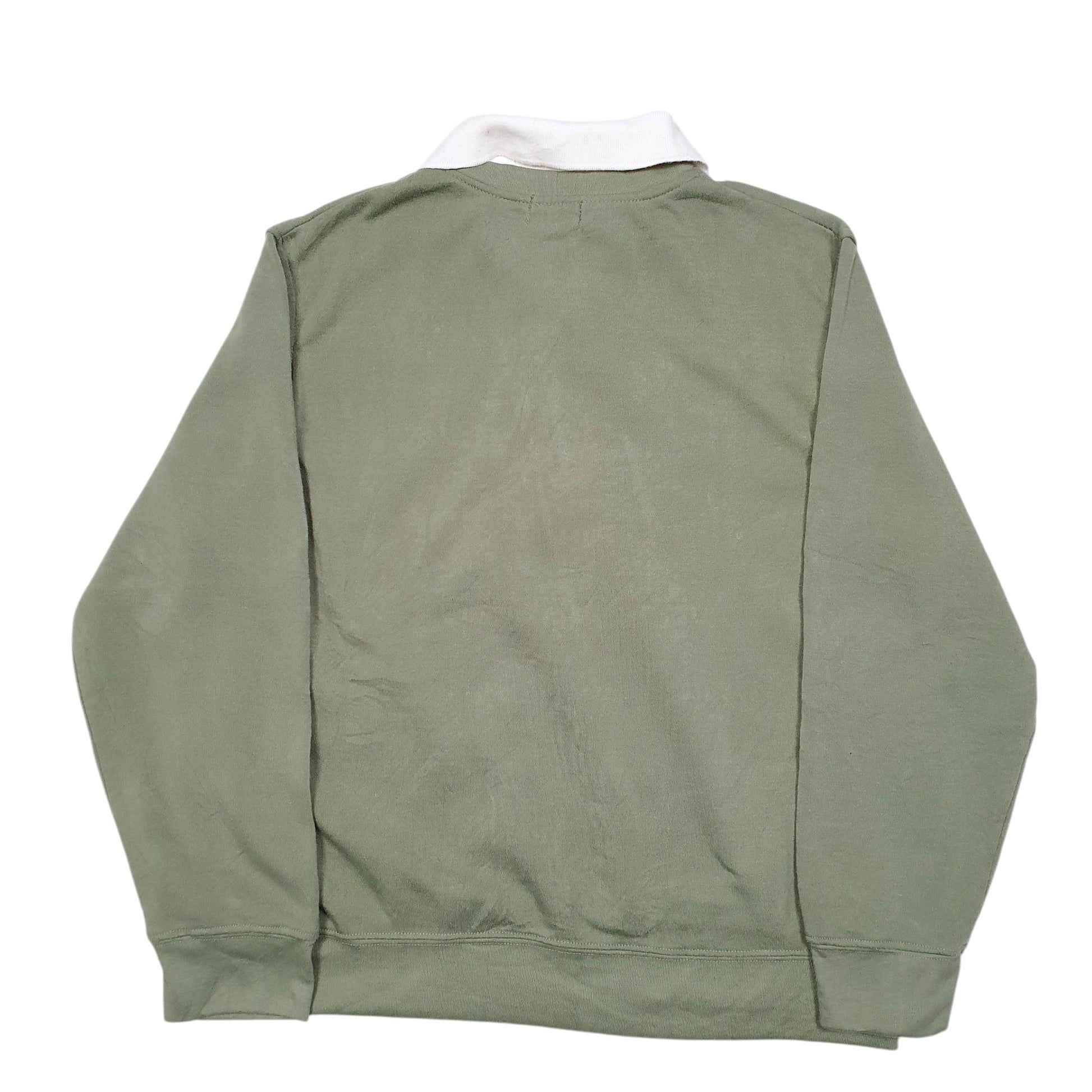 Womens Green Sporting Club Vintage Flowers Floral Quarter Zip Jumper