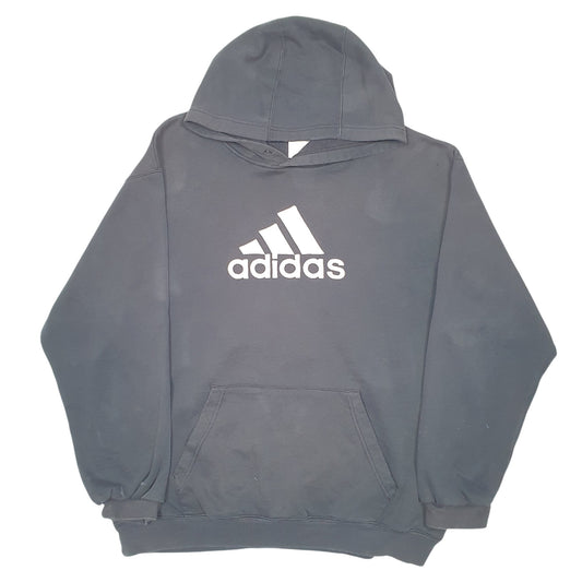 Mens Black Adidas Spellout Hoodie Jumper