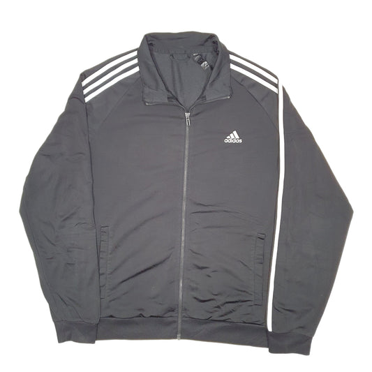 Mens Black Adidas Active Workout Gym Track Full Zip Jumper