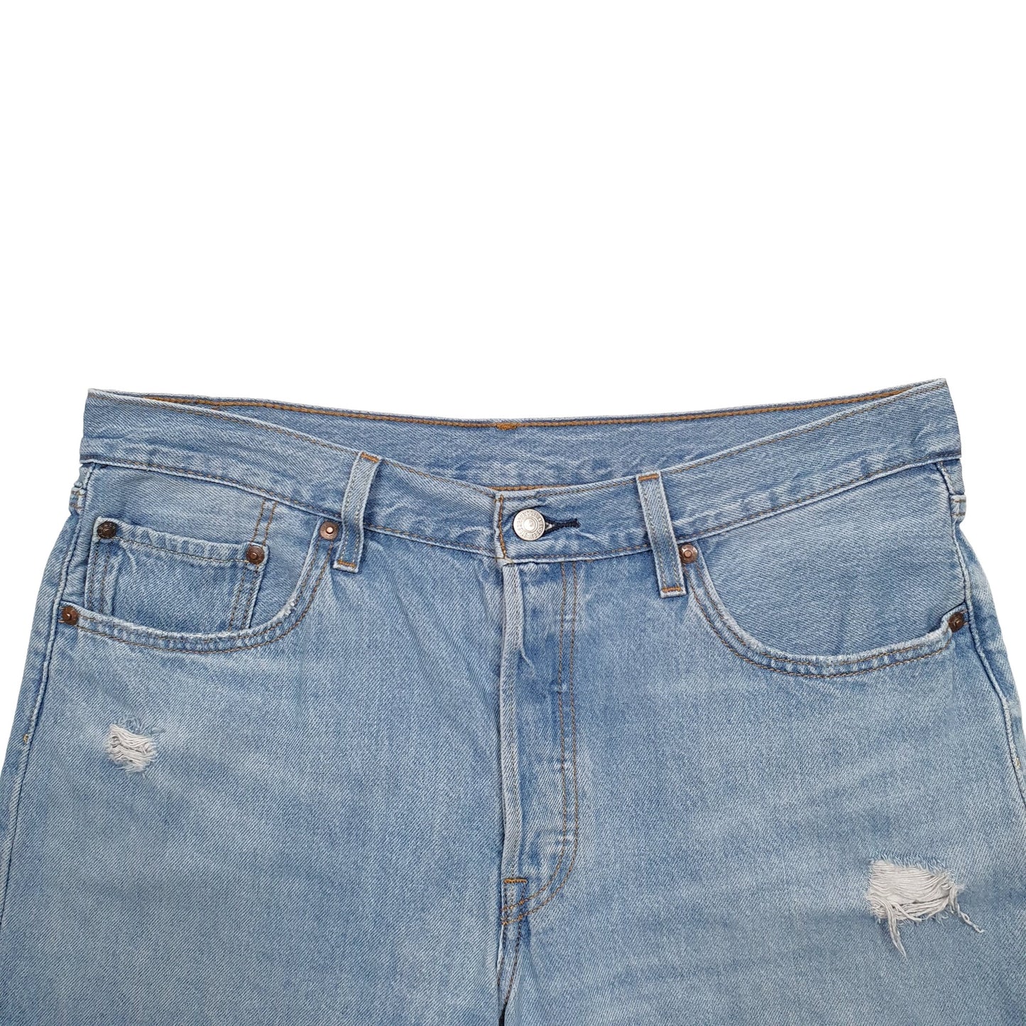Womens Blue Levis 501 Jorts Denim Shorts