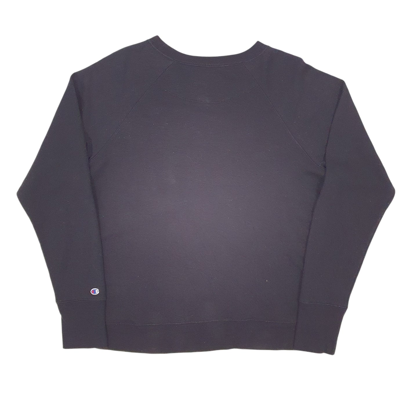 Mens Black Champion Spellout Crewneck Jumper