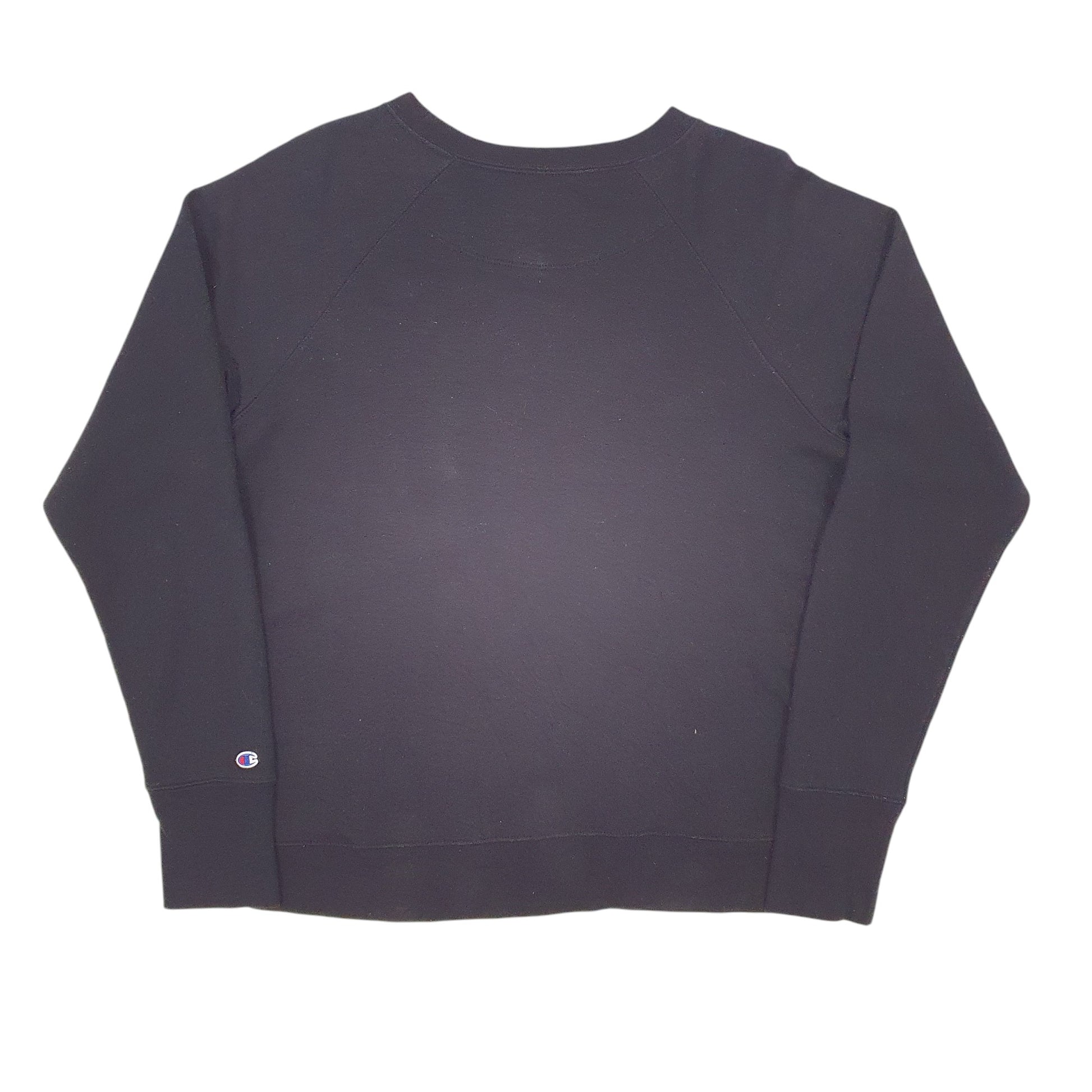 Mens Black Champion Spellout Crewneck Jumper
