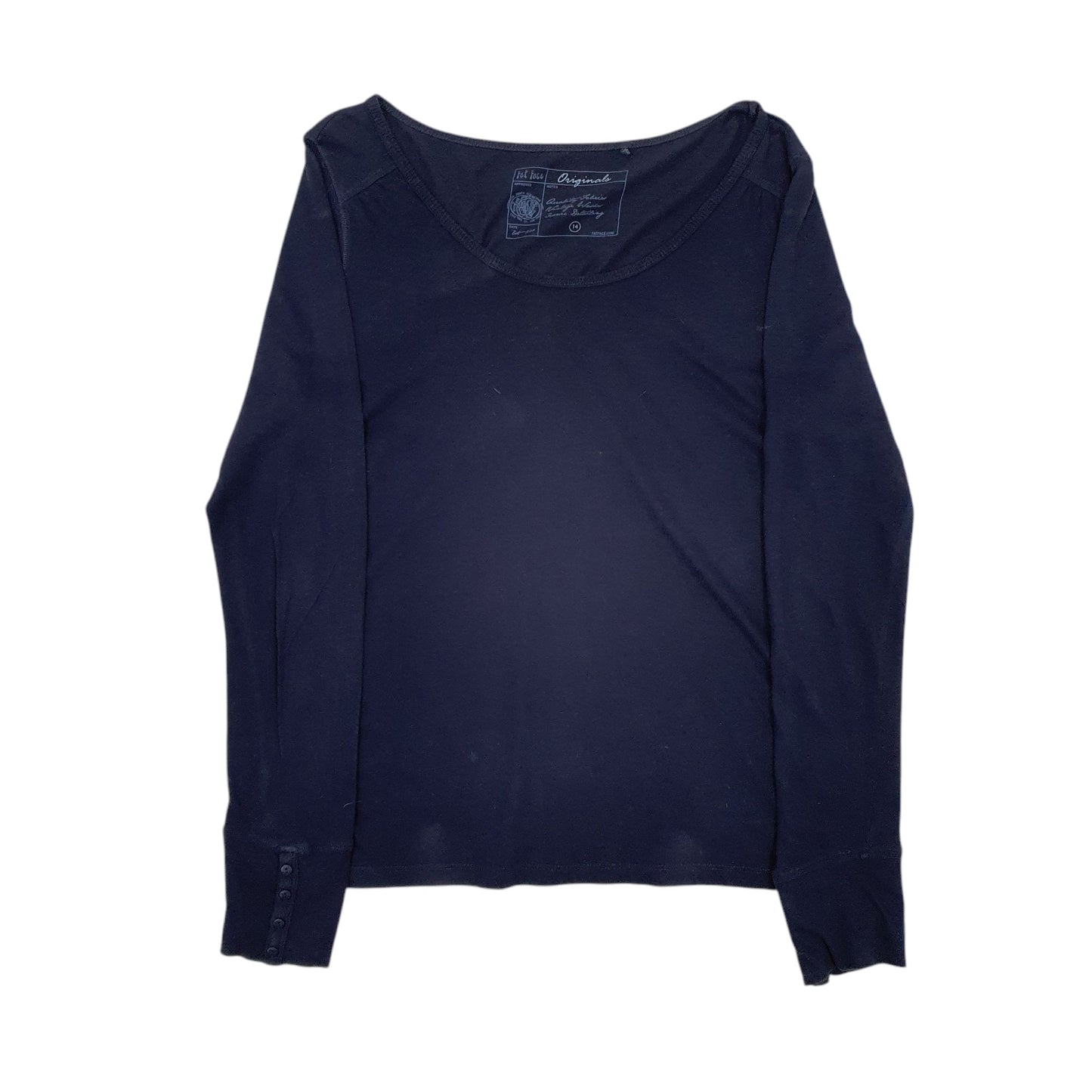 Womens Navy Fat Face  Long Sleeve T Shirt