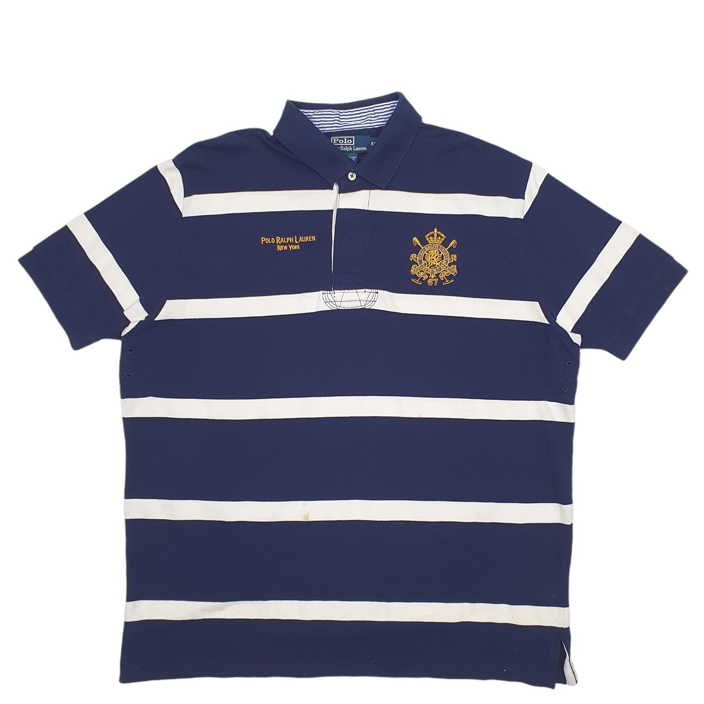 Mens Navy Polo Ralph Lauren New York Crest Short Sleeve Polo Shirt