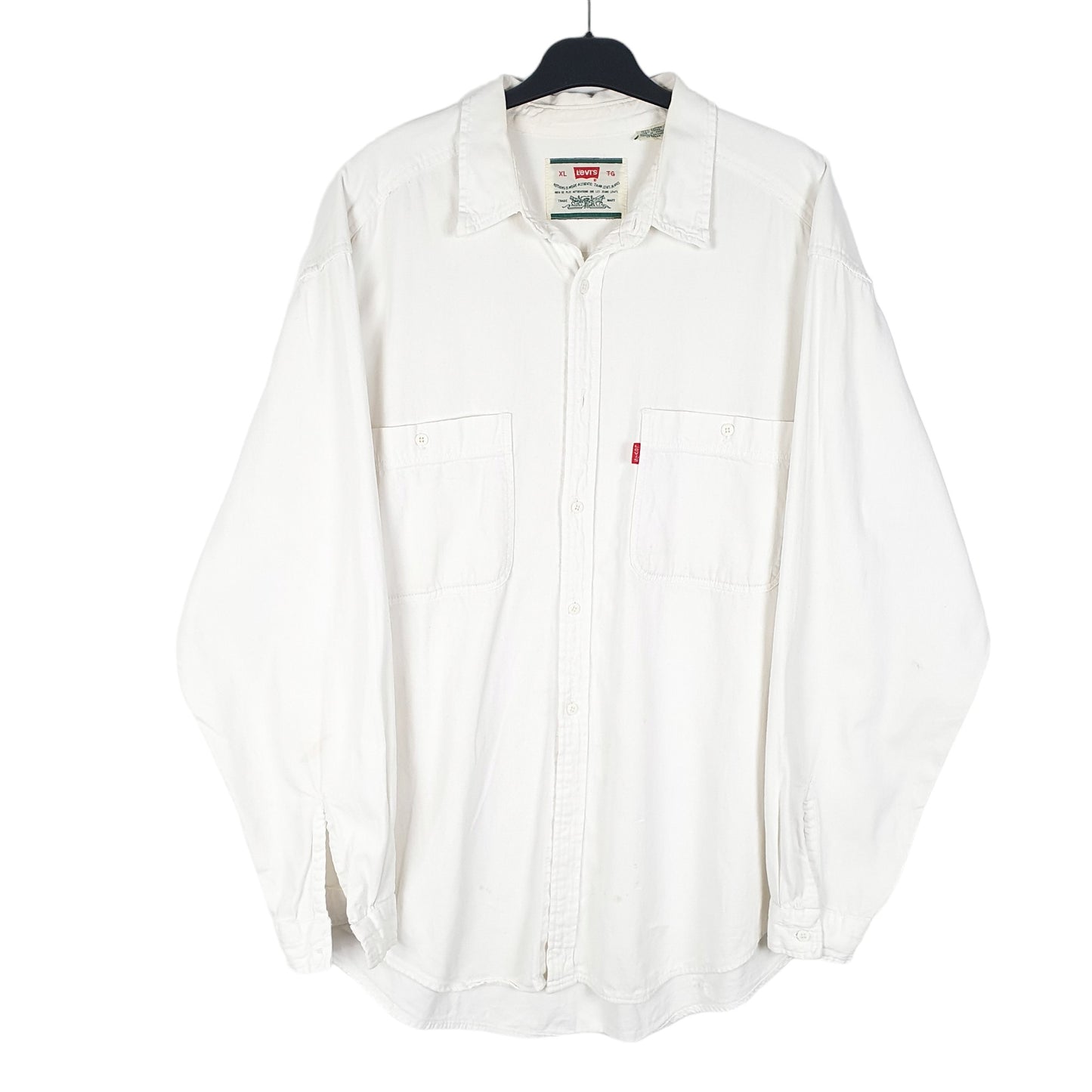 Mens White Levis Vintage Heavy Overshirt Long Sleeve Shirt