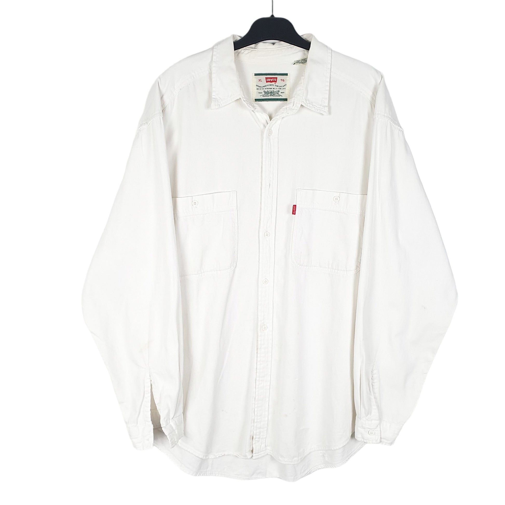 Mens White Levis Vintage Heavy Overshirt Long Sleeve Shirt