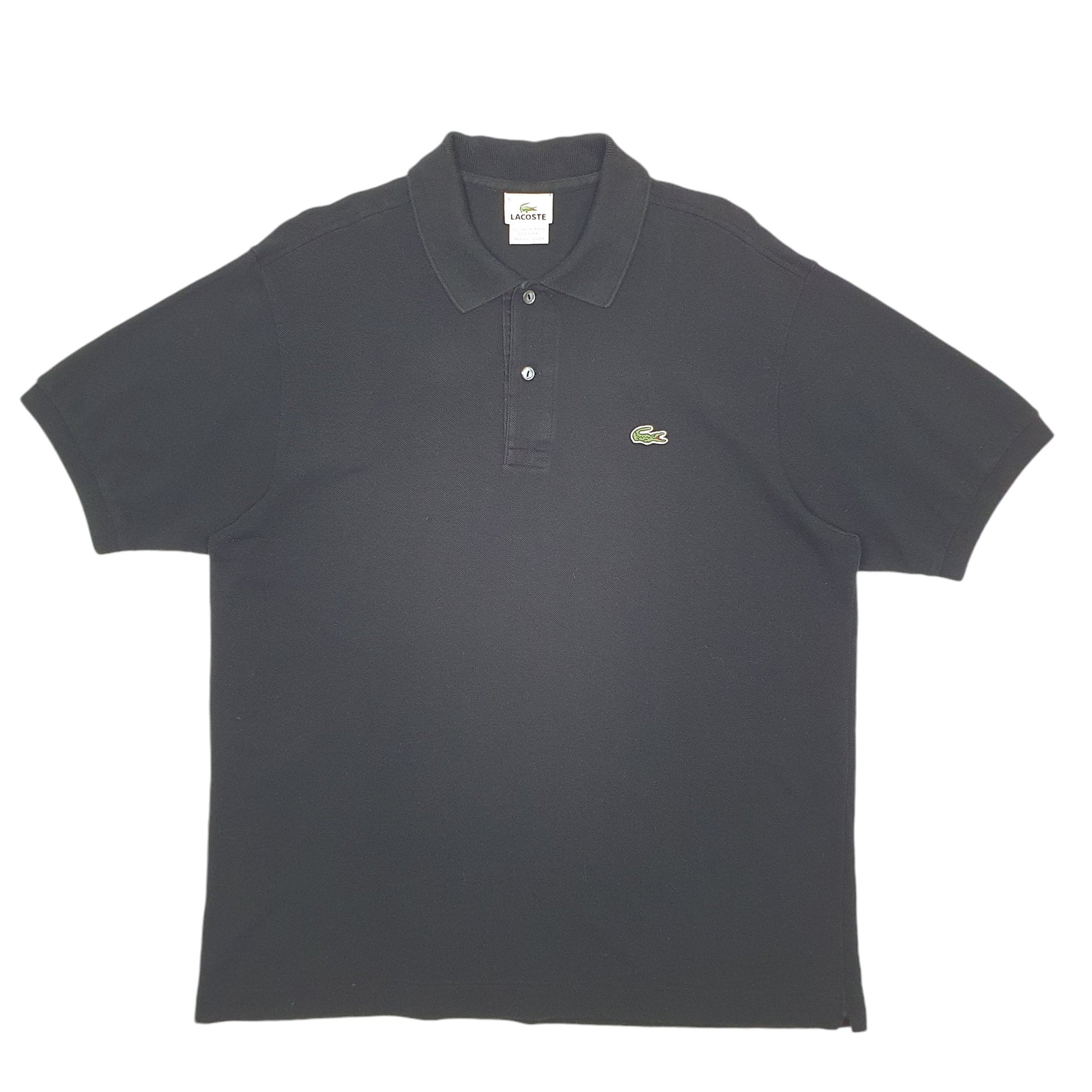 Mens Black Lacoste  Short Sleeve Polo Shirt