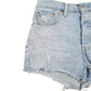 Womens Blue Levis 501 Jorts Hot Pants Disressed Denim Shorts