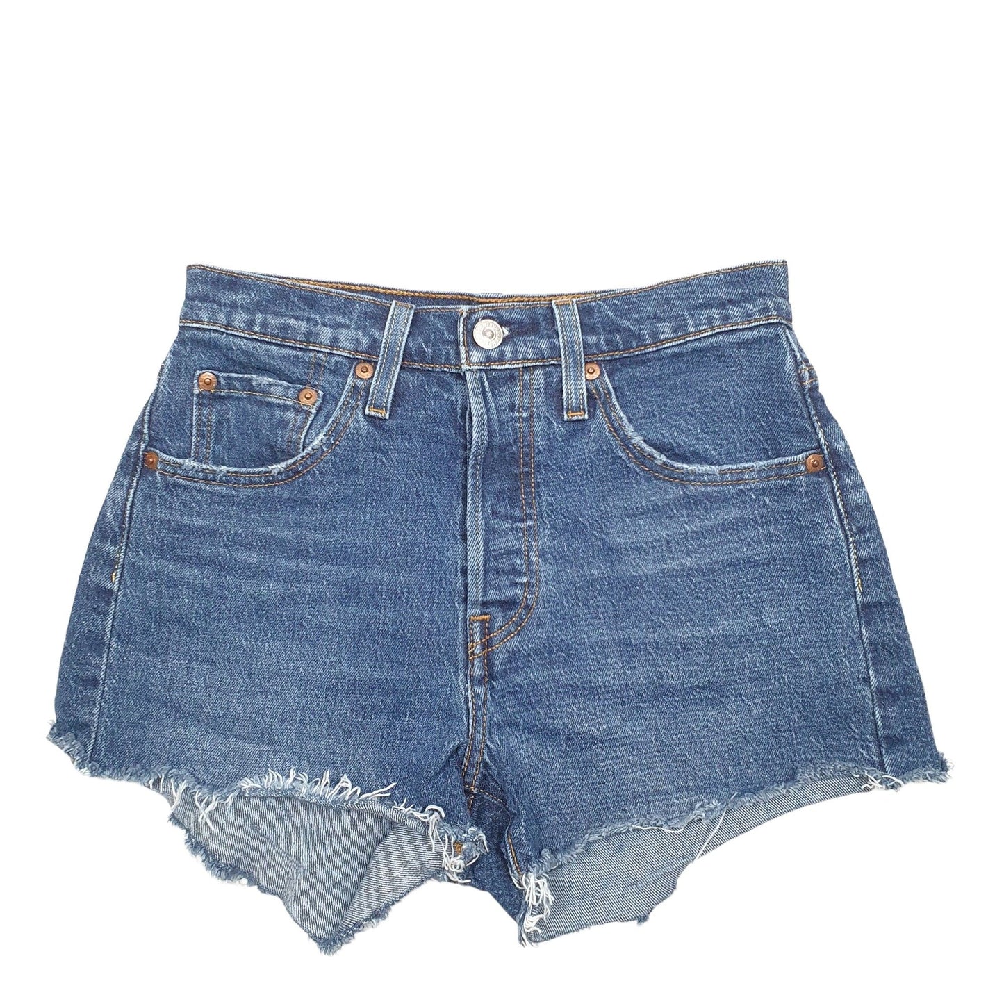 Womens Blue Levis 501 Jorts Denim Shorts