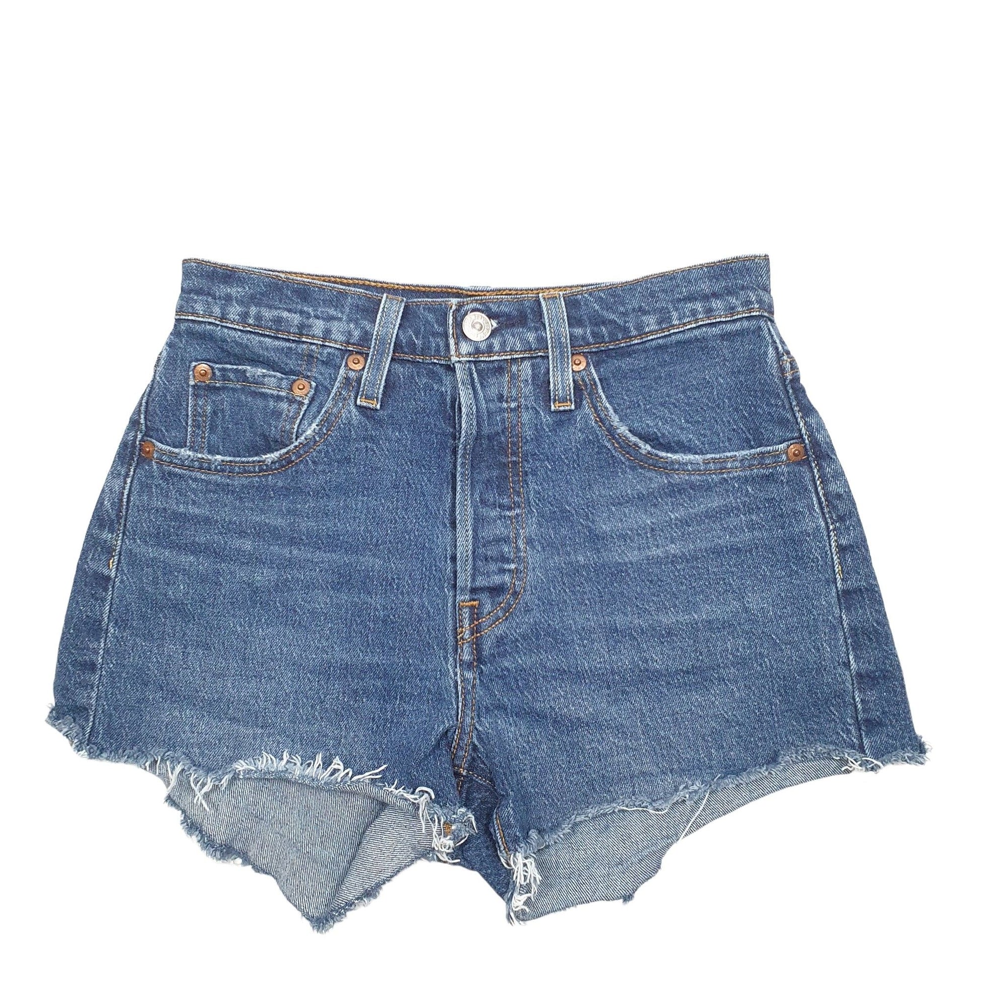 Womens Blue Levis 501 Jorts Denim Shorts