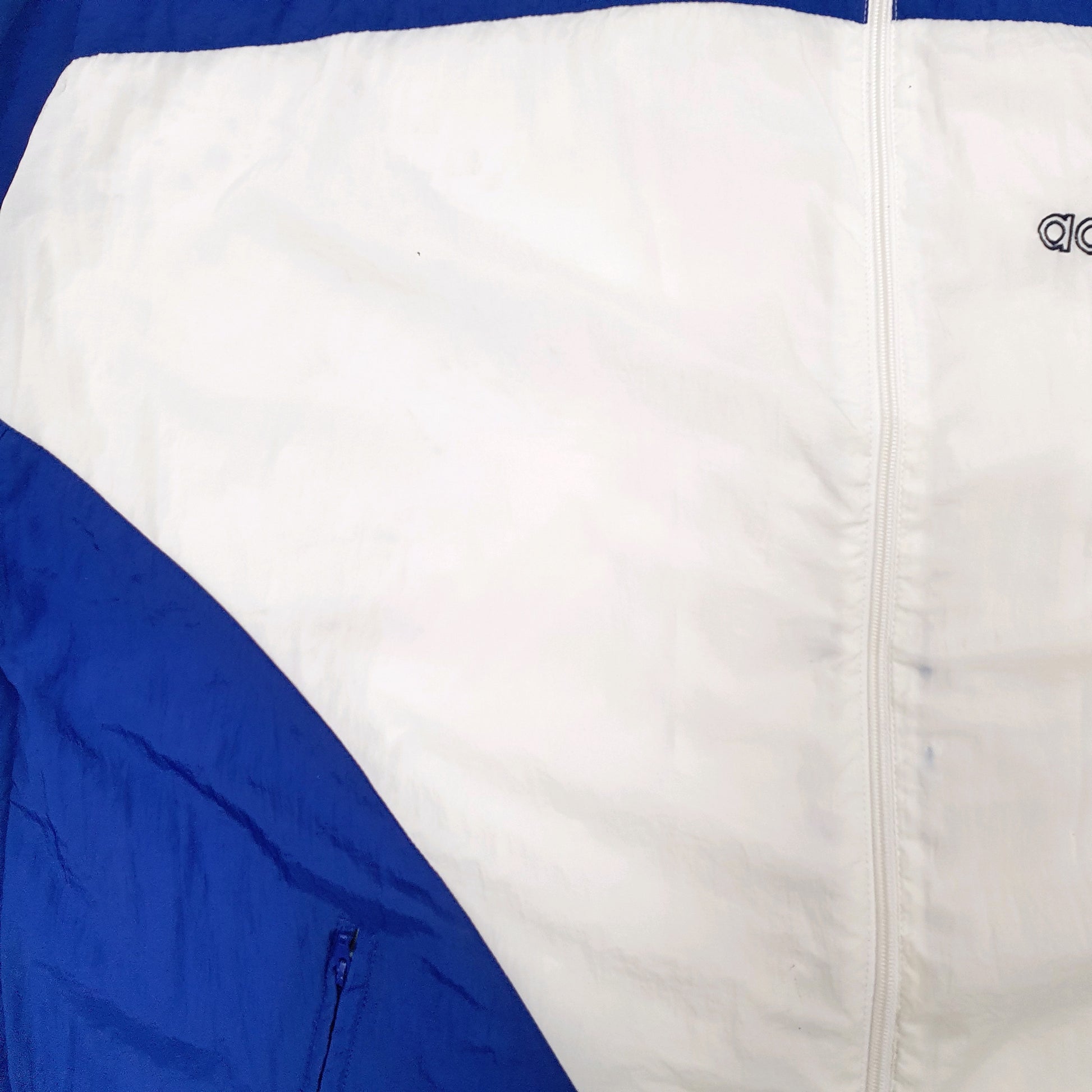 Mens Blue Adidas Vintage 00s Crewneck Coat