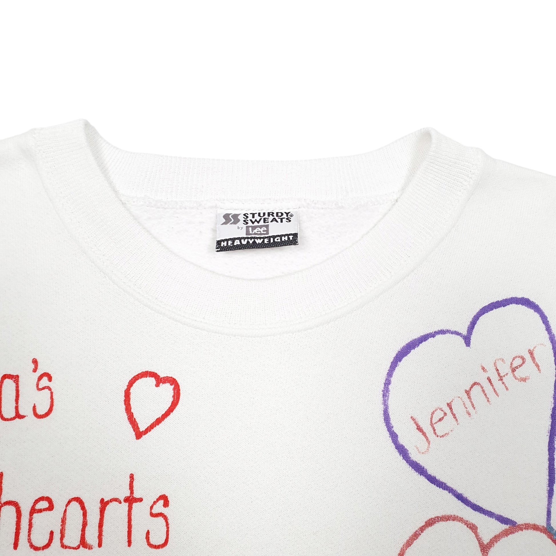 Womens White Lee Vintage Sturdy Sweats Crewneck Jumper