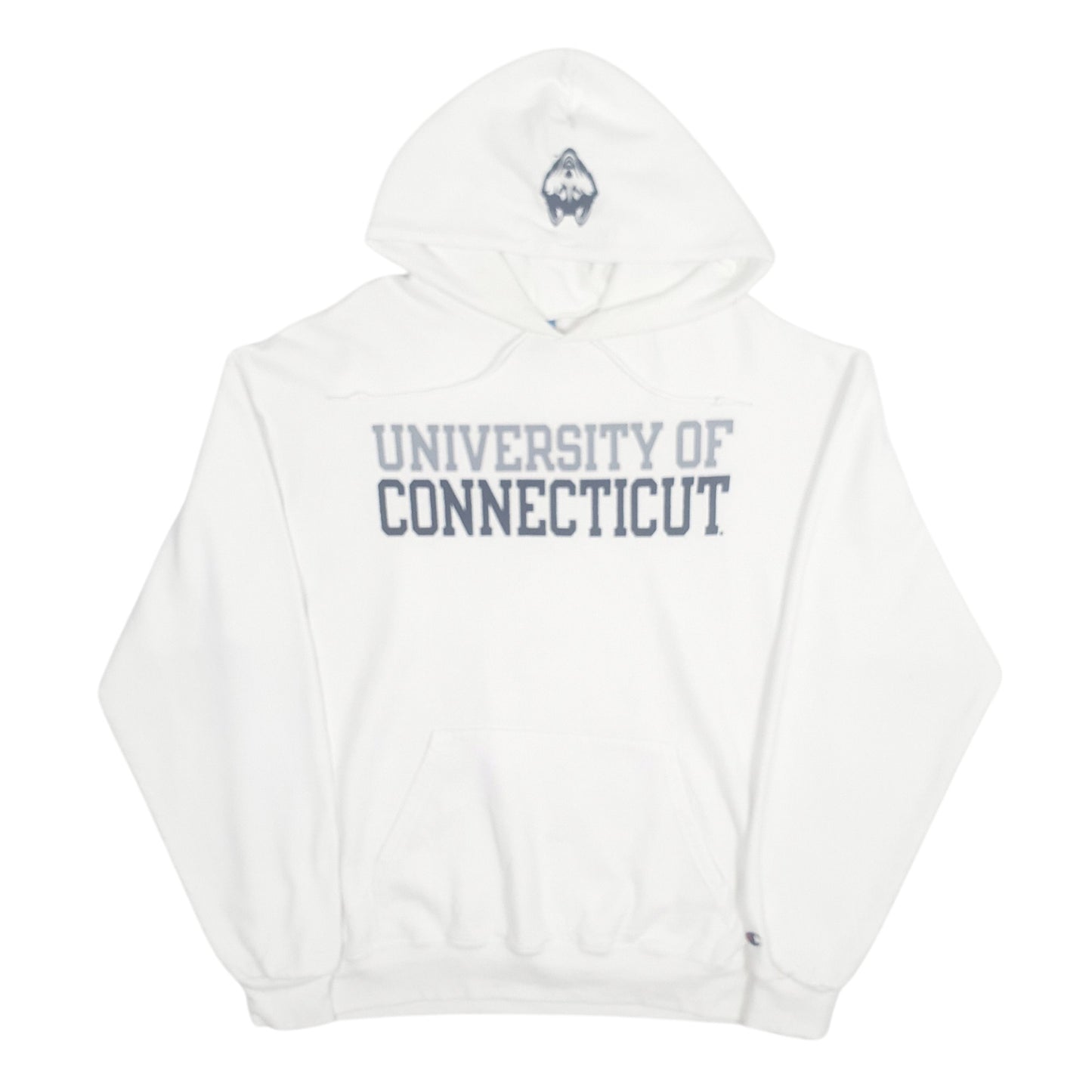 Mens White Champion University of Connecticut Hoodie Jumper