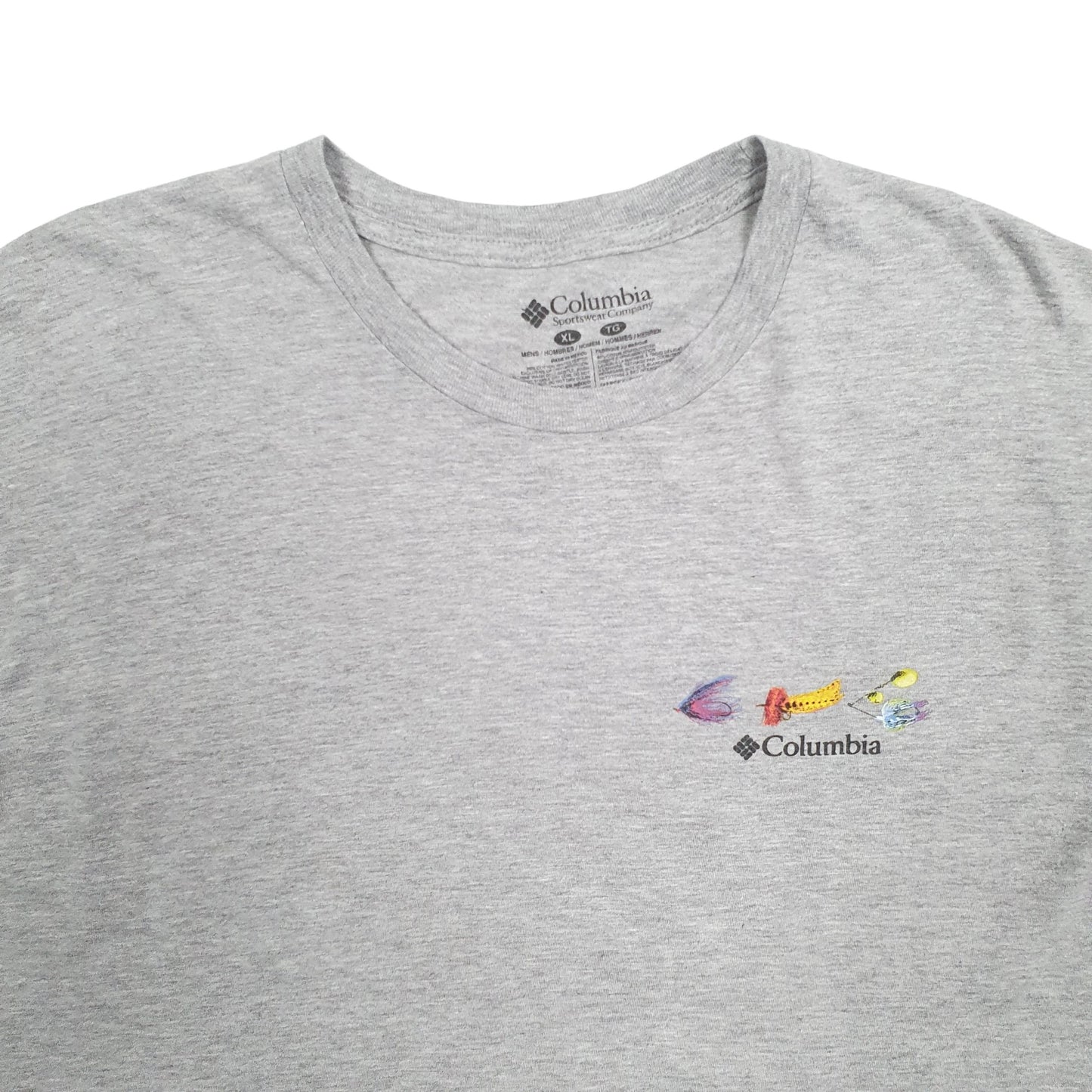 Mens Grey Columbia Sportswear PFG Fishing Short Sleeve T Shirt