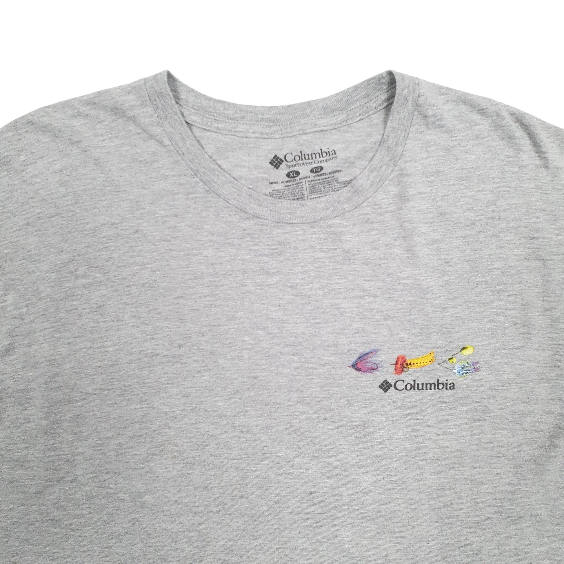 Mens Grey Columbia Sportswear PFG Fishing Short Sleeve T Shirt