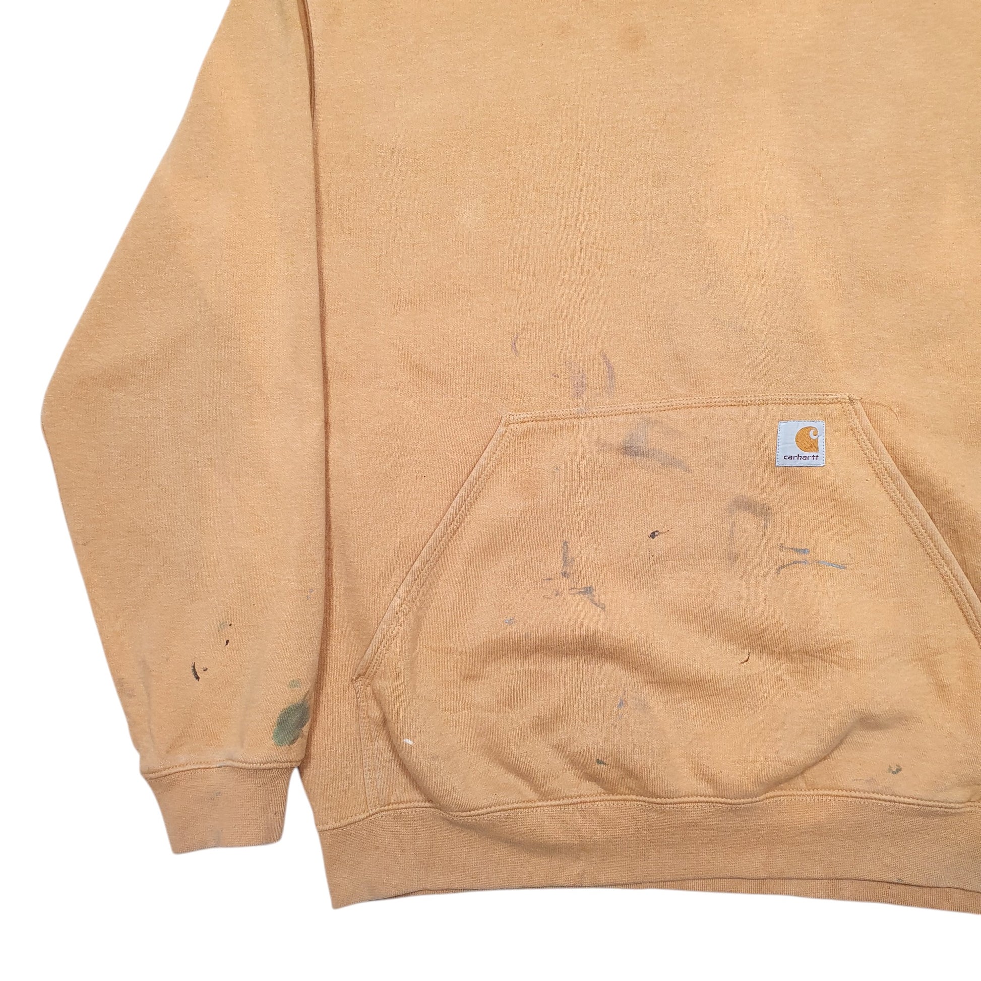 Mens Yellow Carhartt Spellout Hoodie Jumper