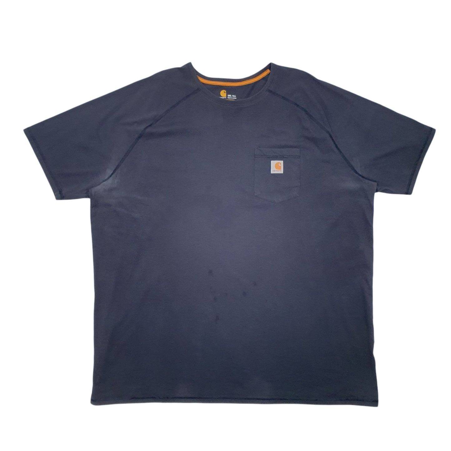 Mens Navy Carhartt Force Relaxed Fit Short Sleeve T Shirt