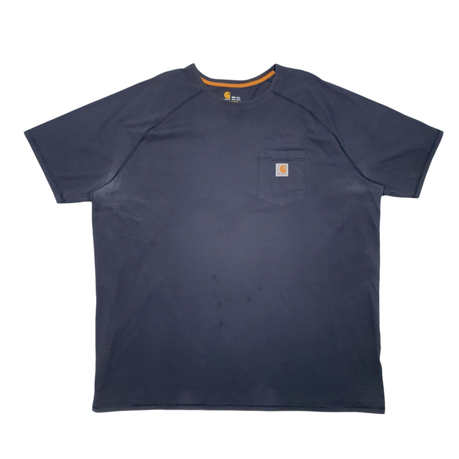 Mens Navy Carhartt Force Relaxed Fit Short Sleeve T Shirt
