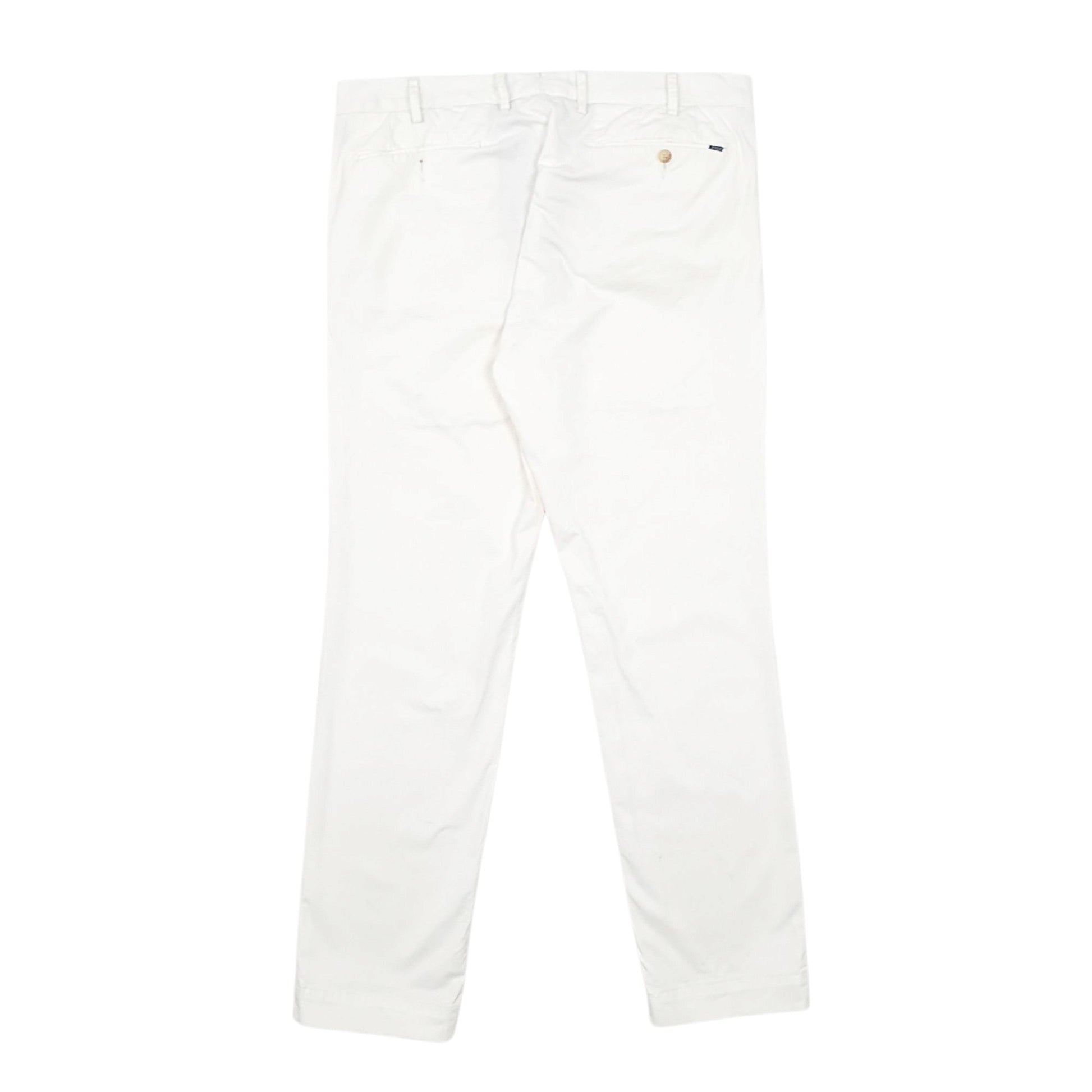 Mens White Polo Ralph Lauren Stretch Slim Fit Chino Trousers