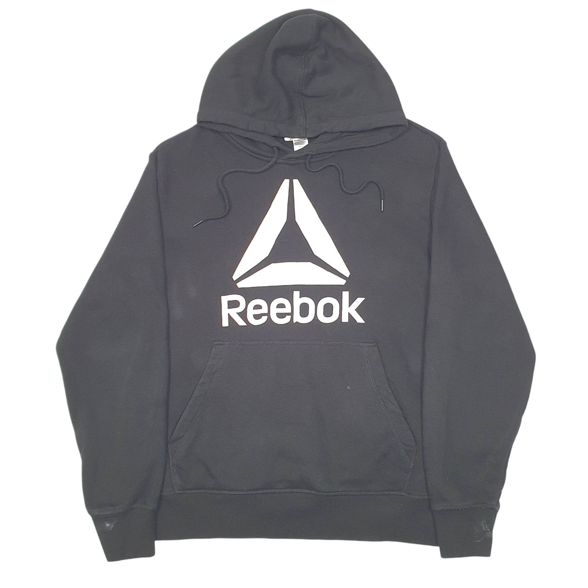 Mens Black Reebok Spellout Hoodie Jumper