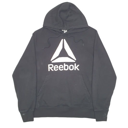 Mens Black Reebok Spellout Hoodie Jumper