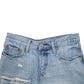 Womens Blue Levis 501 Denim Jorts Distressed Denim Shorts