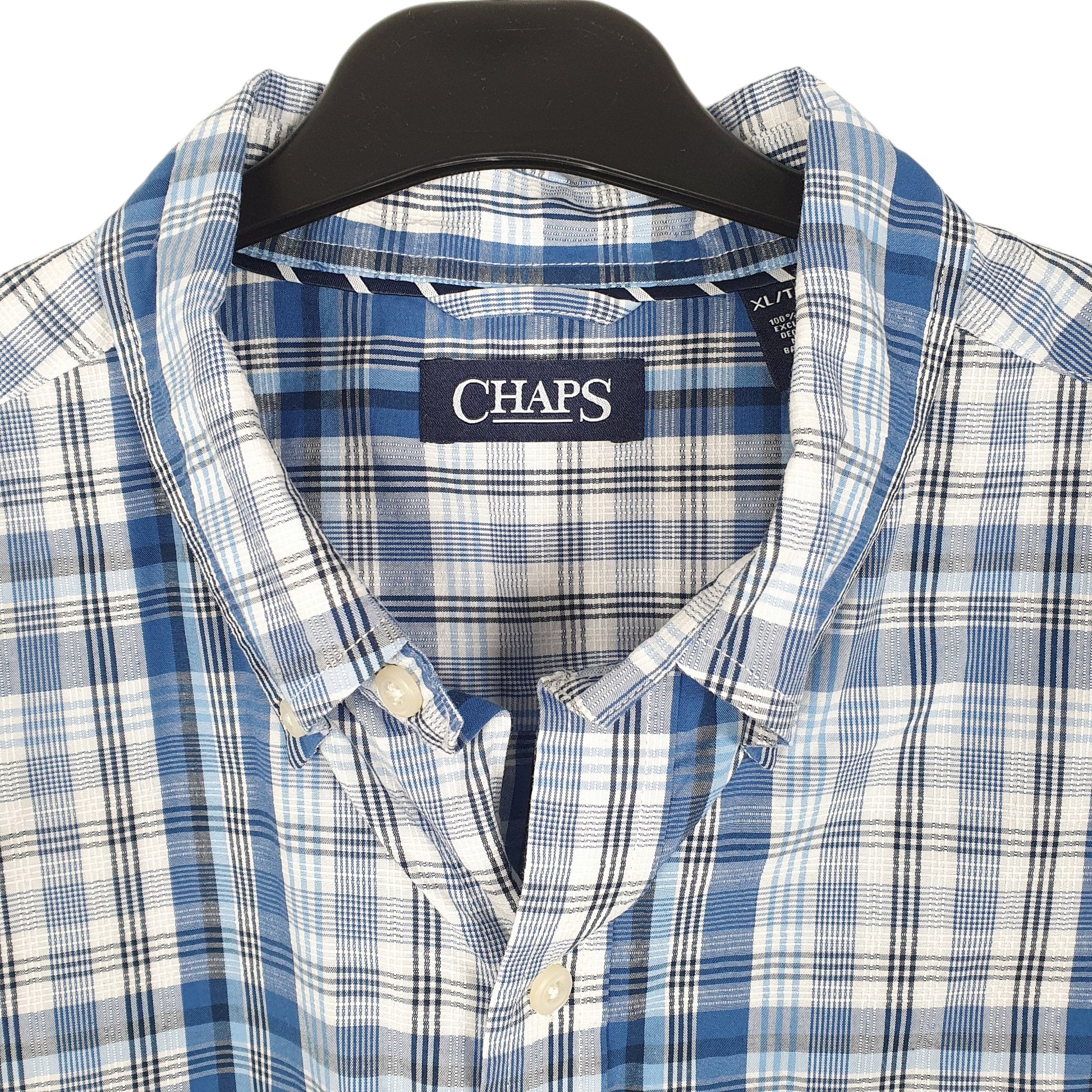 Mens Blue Chaps  Long Sleeve Shirt