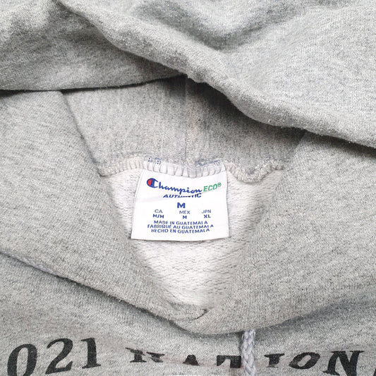 Mens Grey Champion Georgia Bulldogs Football 2021 Champs Hoodie Jumper