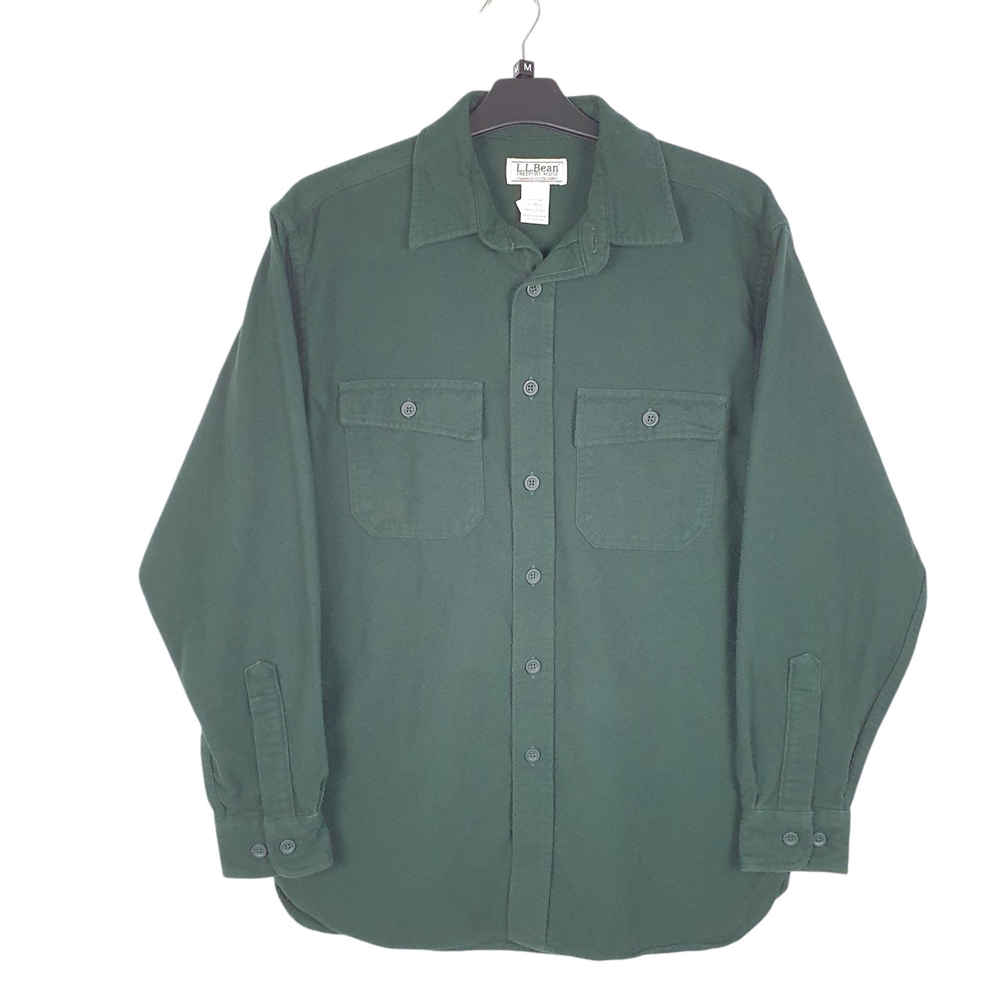Mens Green L.L.Bean Chamois Overshirt Shacket Long Sleeve Shirt