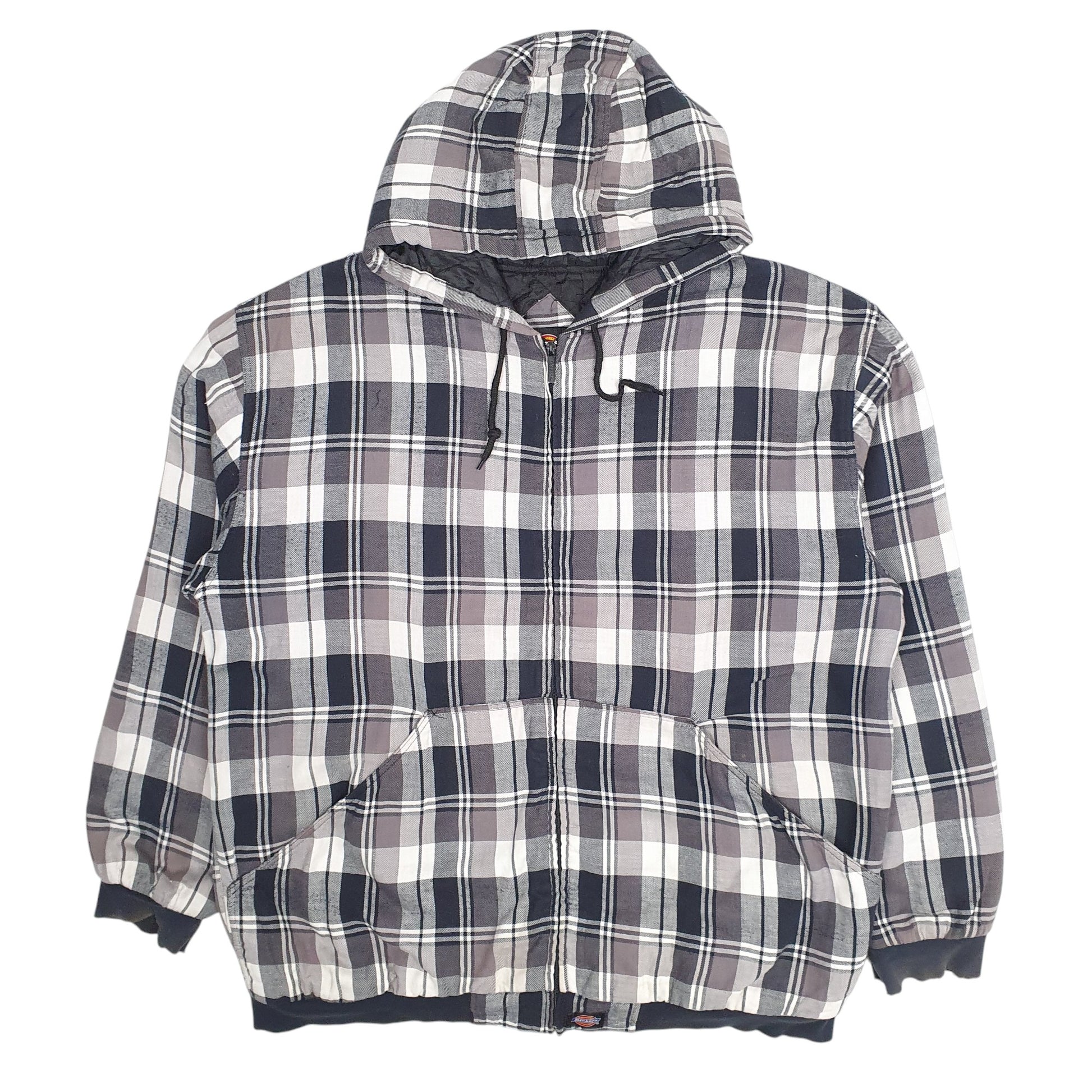 Mens Grey Dickies Hoodie Shirt Check  Coat