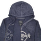 Mens Grey Hard Rock Cafe Spellout Full Zip Jumper