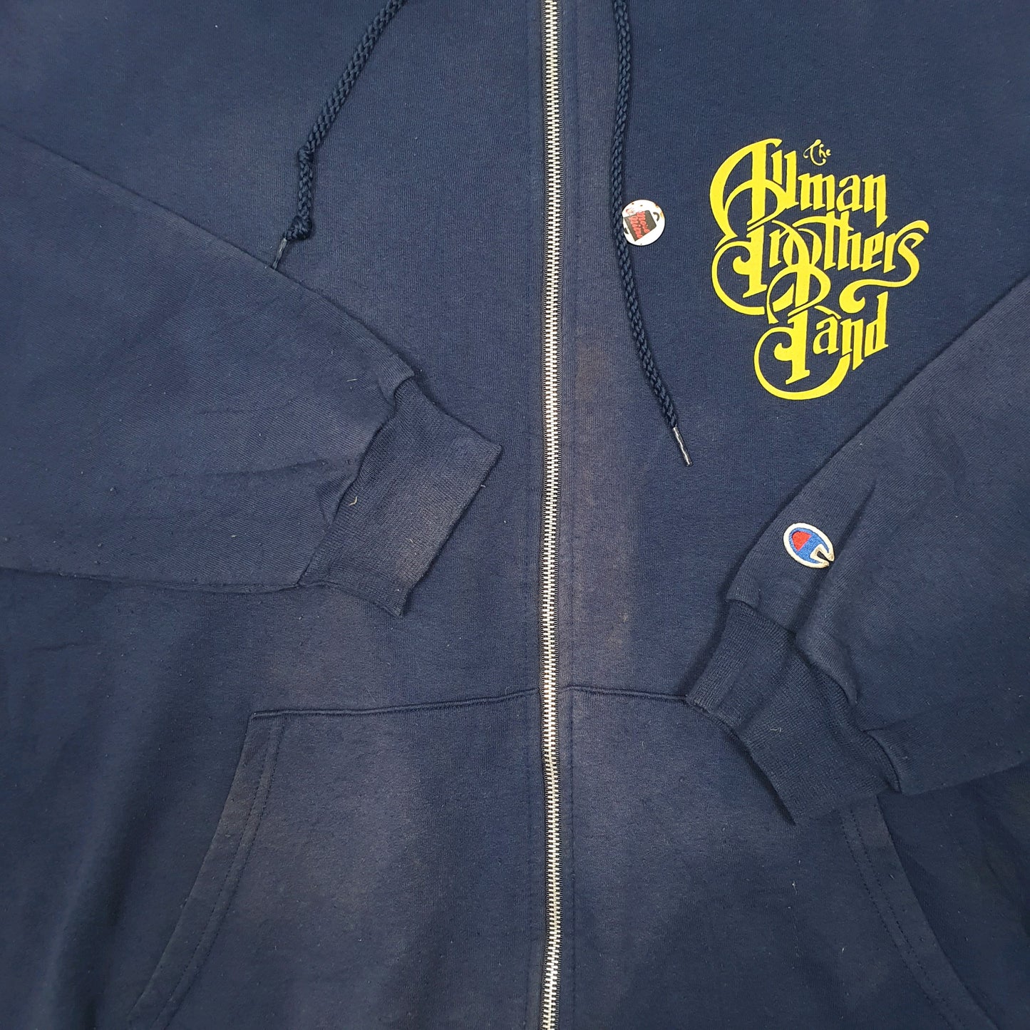 Mens Navy Champion Hoodie Allman Brothers Band 2009 Full Zip Jumper