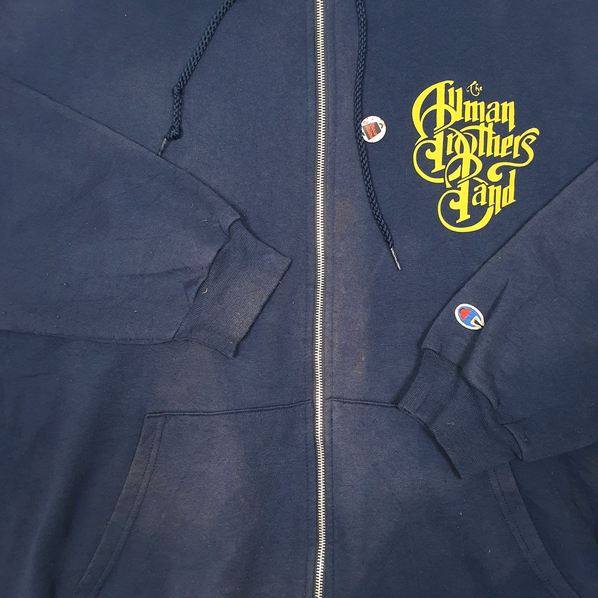 Mens Navy Champion Hoodie Allman Brothers Band 2009 Full Zip Jumper