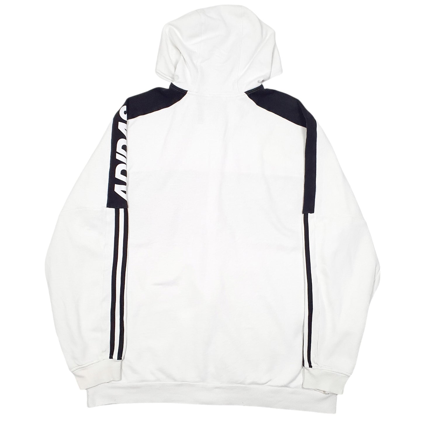 Mens White Adidas Hoodie Full Zip Jumper