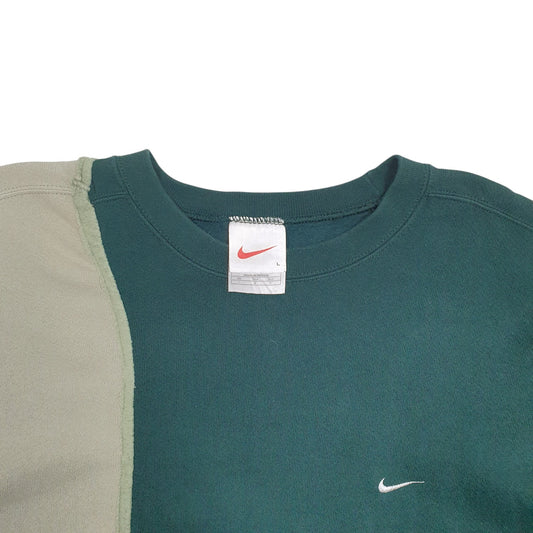 Mens Green Nike Reworked Crewneck Jumper