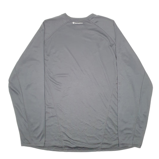 Mens Black Champion Active Workout Gym Long Sleeve T Shirt