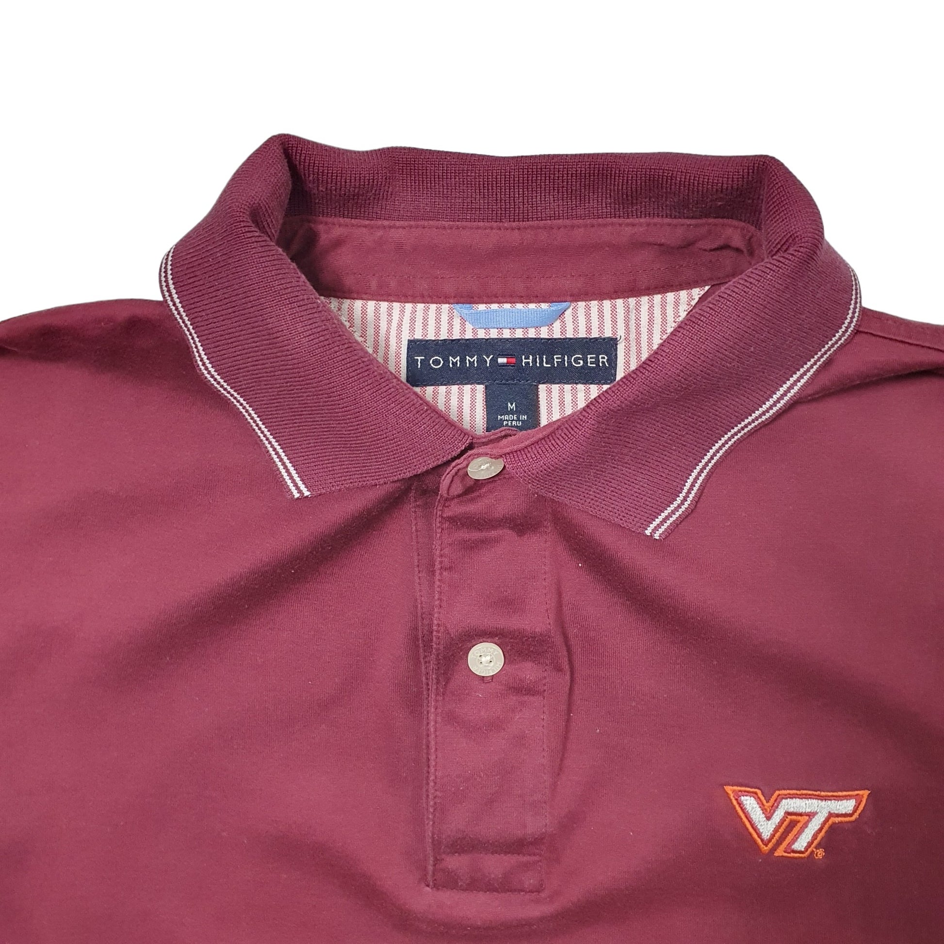 Mens Burgundy Tommy Hilfiger  Short Sleeve Polo Shirt