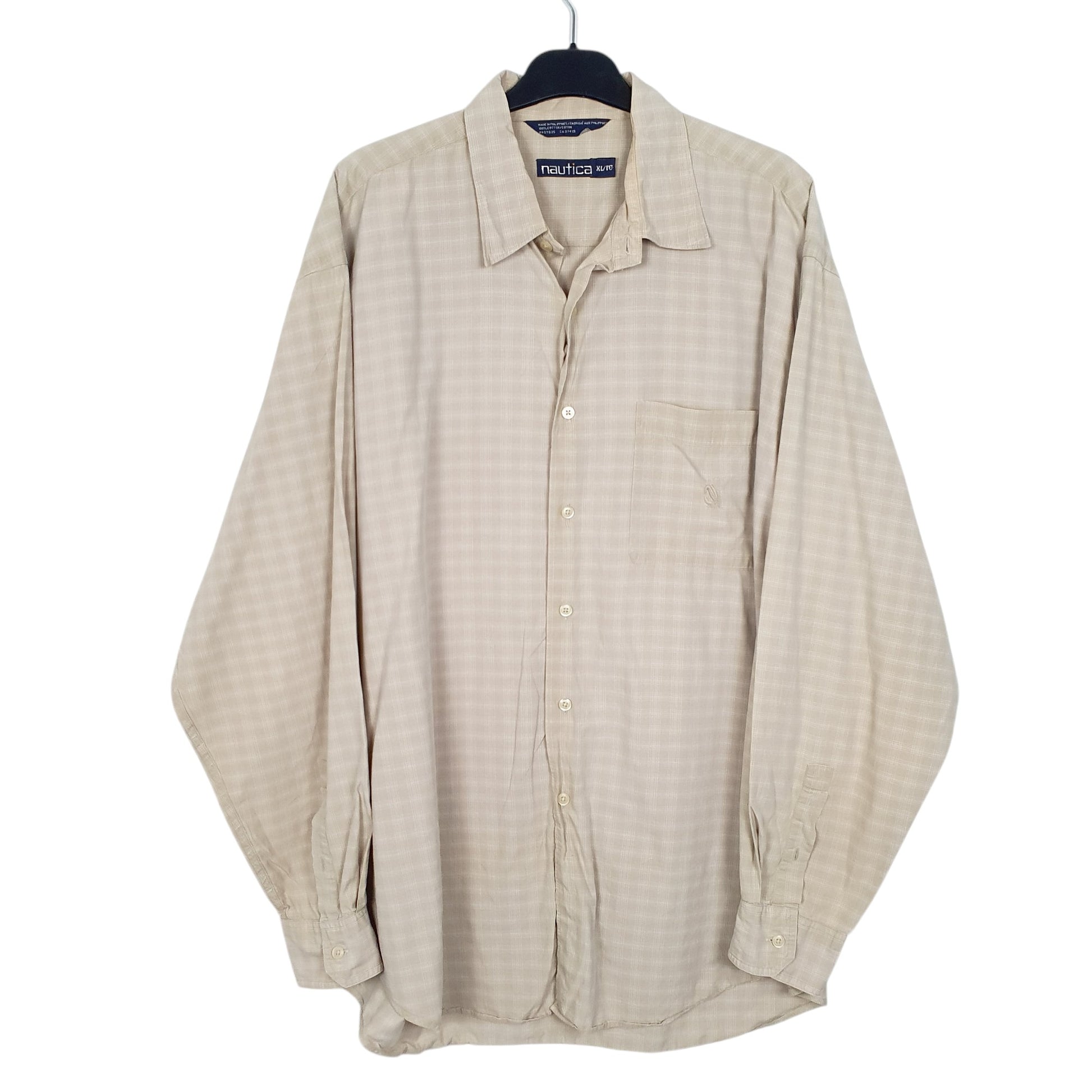 Mens Beige Nautica  Long Sleeve Shirt