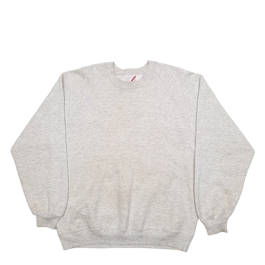 Mens Grey Jerzees Made In USA Crewneck Jumper