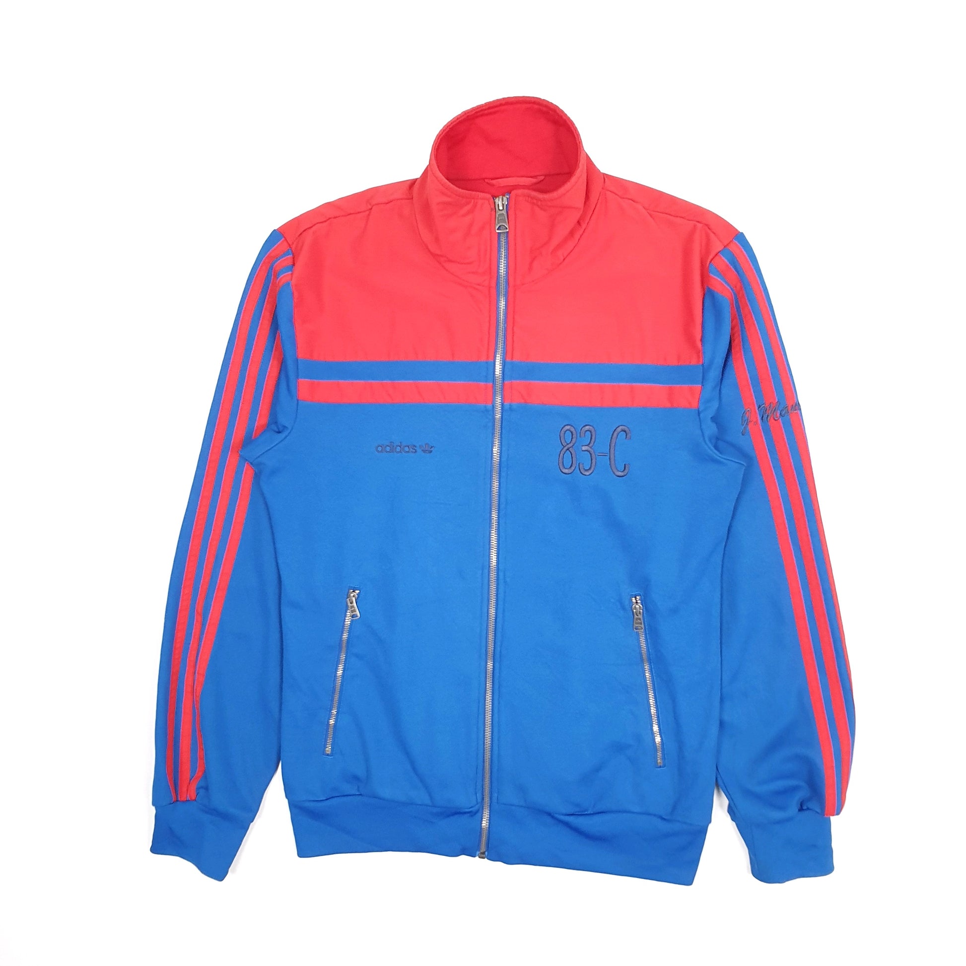 Mens Blue Adidas 83-C Tracksuit Top Full Zip Jumper