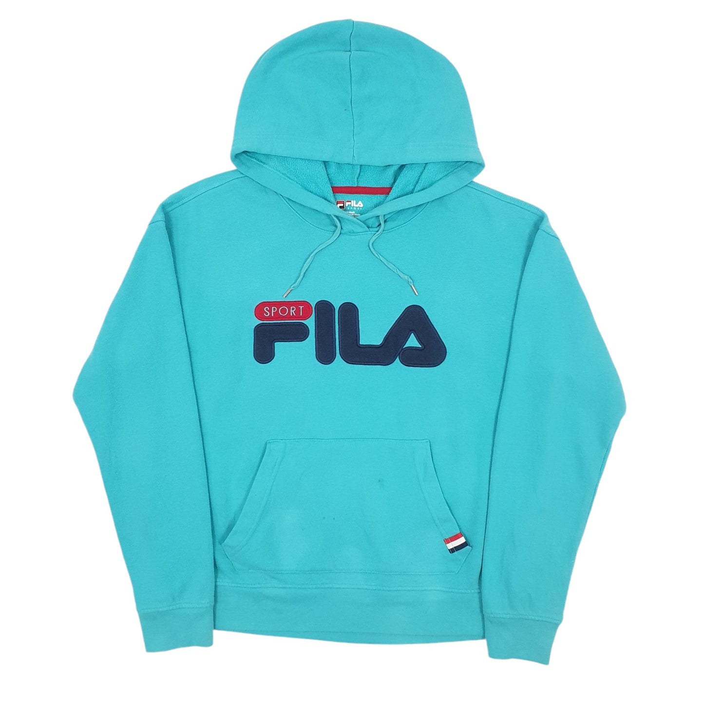 Womens Blue Fila Spellout Hoodie Jumper