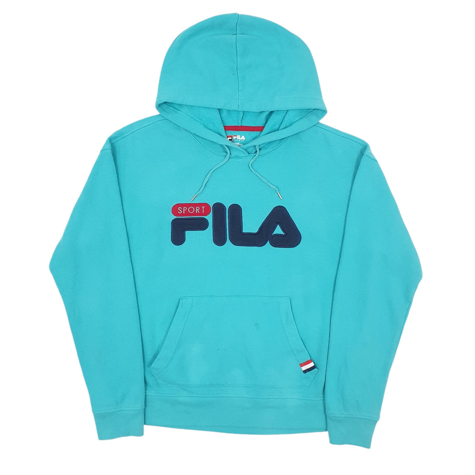 Womens Blue Fila Spellout Hoodie Jumper